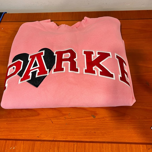 NWT Parke 2026 Valentine’s Day Jean Heart Varsity Mockneck Sweatshirt Size XXL - Picture 6 of 8